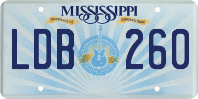 MS license plate LDB260