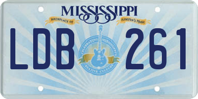 MS license plate LDB261