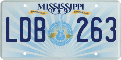 MS license plate LDB263