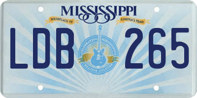 MS license plate LDB265