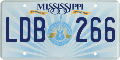 MS license plate LDB266