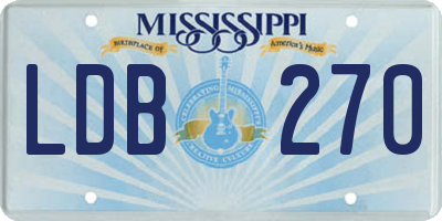 MS license plate LDB270