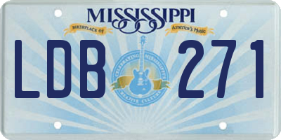 MS license plate LDB271