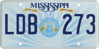 MS license plate LDB273