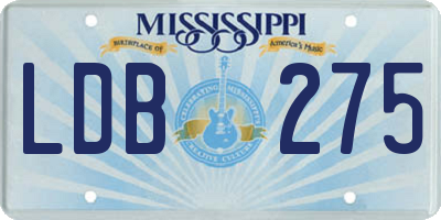 MS license plate LDB275