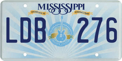 MS license plate LDB276