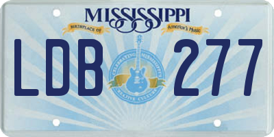 MS license plate LDB277