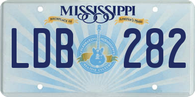 MS license plate LDB282