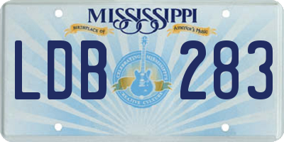 MS license plate LDB283