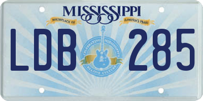 MS license plate LDB285
