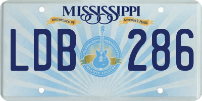 MS license plate LDB286