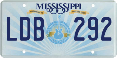 MS license plate LDB292