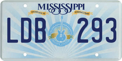MS license plate LDB293