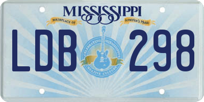 MS license plate LDB298