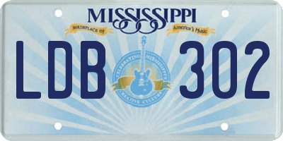 MS license plate LDB302