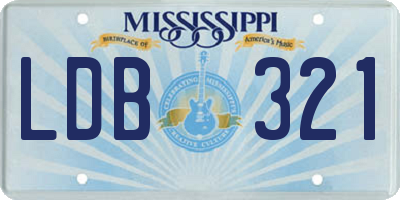 MS license plate LDB321