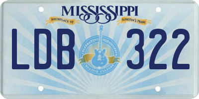 MS license plate LDB322