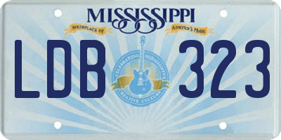 MS license plate LDB323