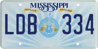 MS license plate LDB334