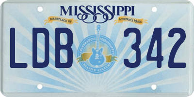 MS license plate LDB342