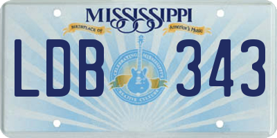 MS license plate LDB343