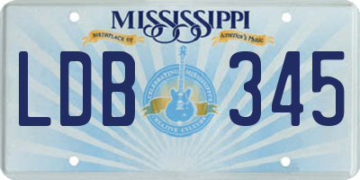 MS license plate LDB345