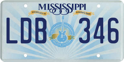 MS license plate LDB346