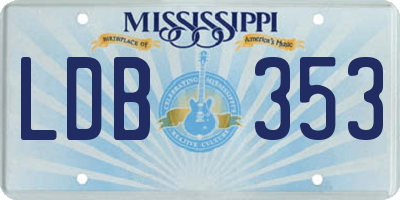 MS license plate LDB353