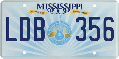 MS license plate LDB356