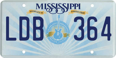 MS license plate LDB364