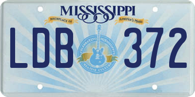 MS license plate LDB372