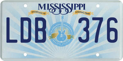 MS license plate LDB376