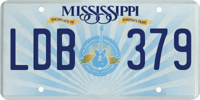 MS license plate LDB379