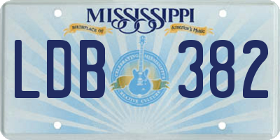 MS license plate LDB382