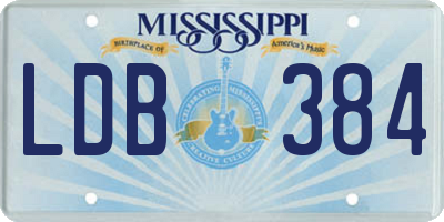 MS license plate LDB384