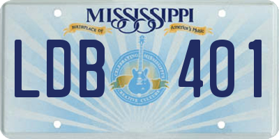 MS license plate LDB401