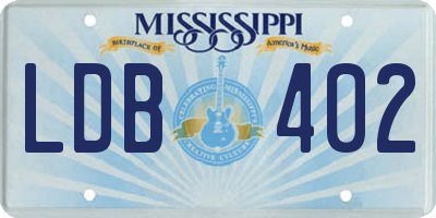MS license plate LDB402