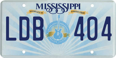 MS license plate LDB404