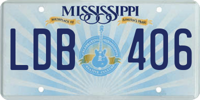 MS license plate LDB406