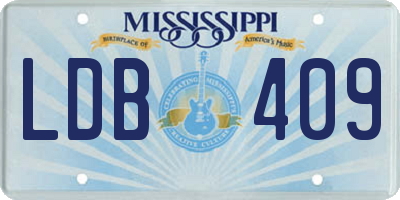 MS license plate LDB409