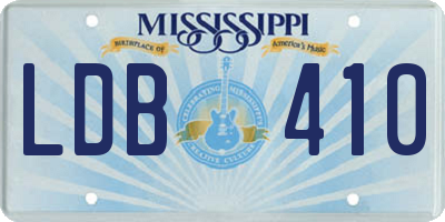 MS license plate LDB410