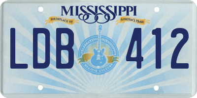 MS license plate LDB412