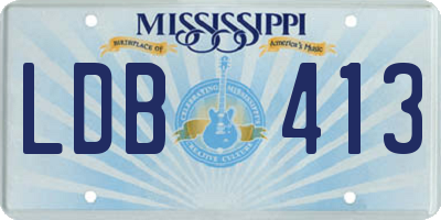 MS license plate LDB413