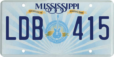 MS license plate LDB415