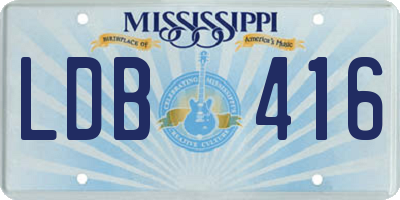 MS license plate LDB416