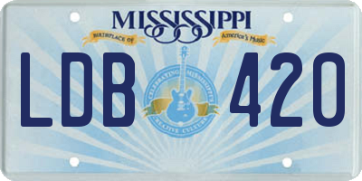 MS license plate LDB420