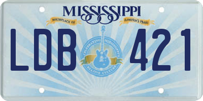 MS license plate LDB421