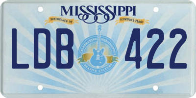 MS license plate LDB422