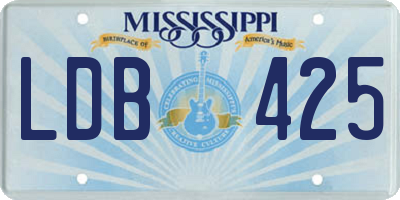 MS license plate LDB425