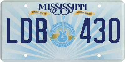 MS license plate LDB430